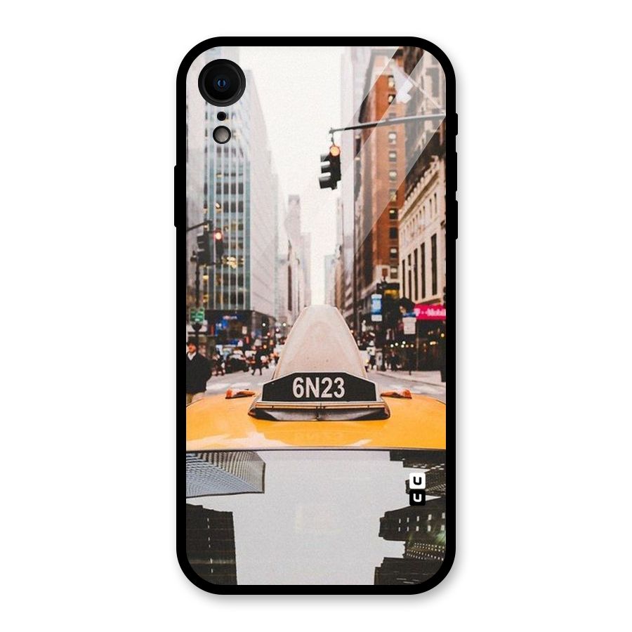 City Taxi Glass Back Case for iPhone XR