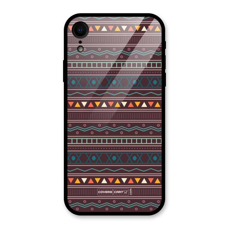 Classic Aztec Pattern Glass Back Case for iPhone XR