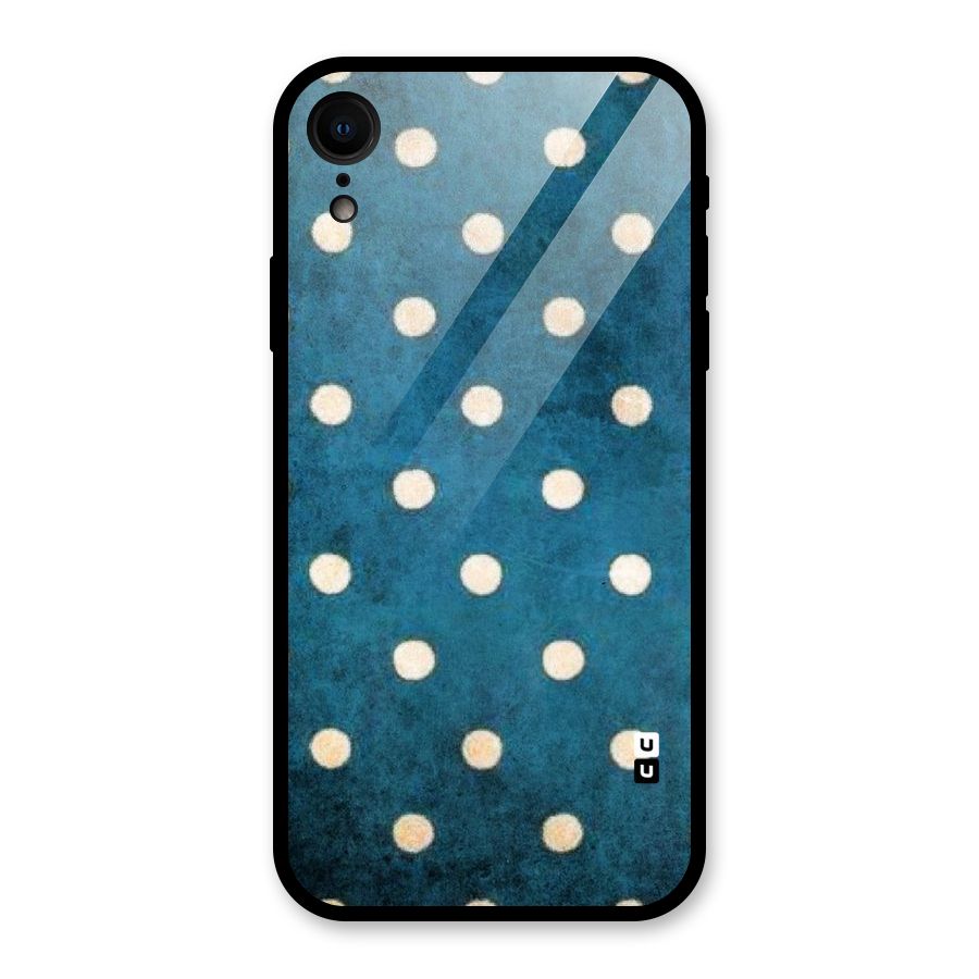Classic Blue Polka Glass Back Case for iPhone XR