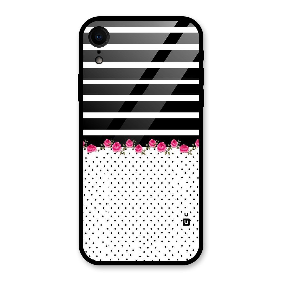 Classic Polka Stripes Glass Back Case for iPhone XR