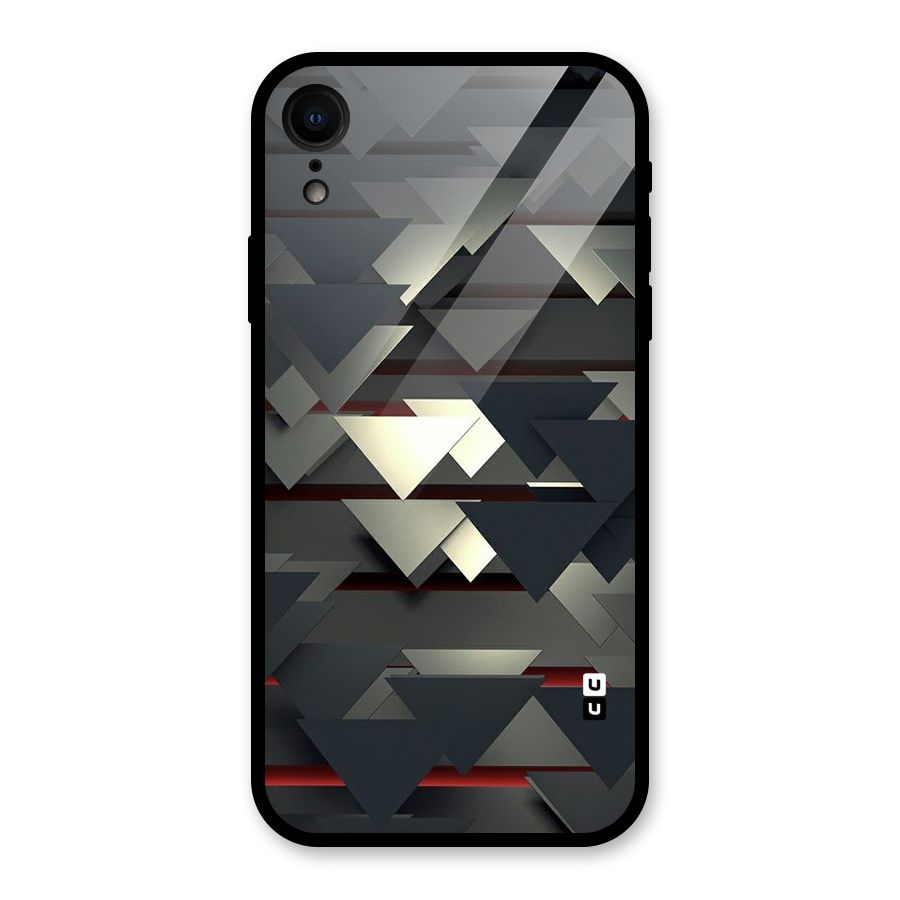 Classic Triangles Design Glass Back Case for iPhone XR