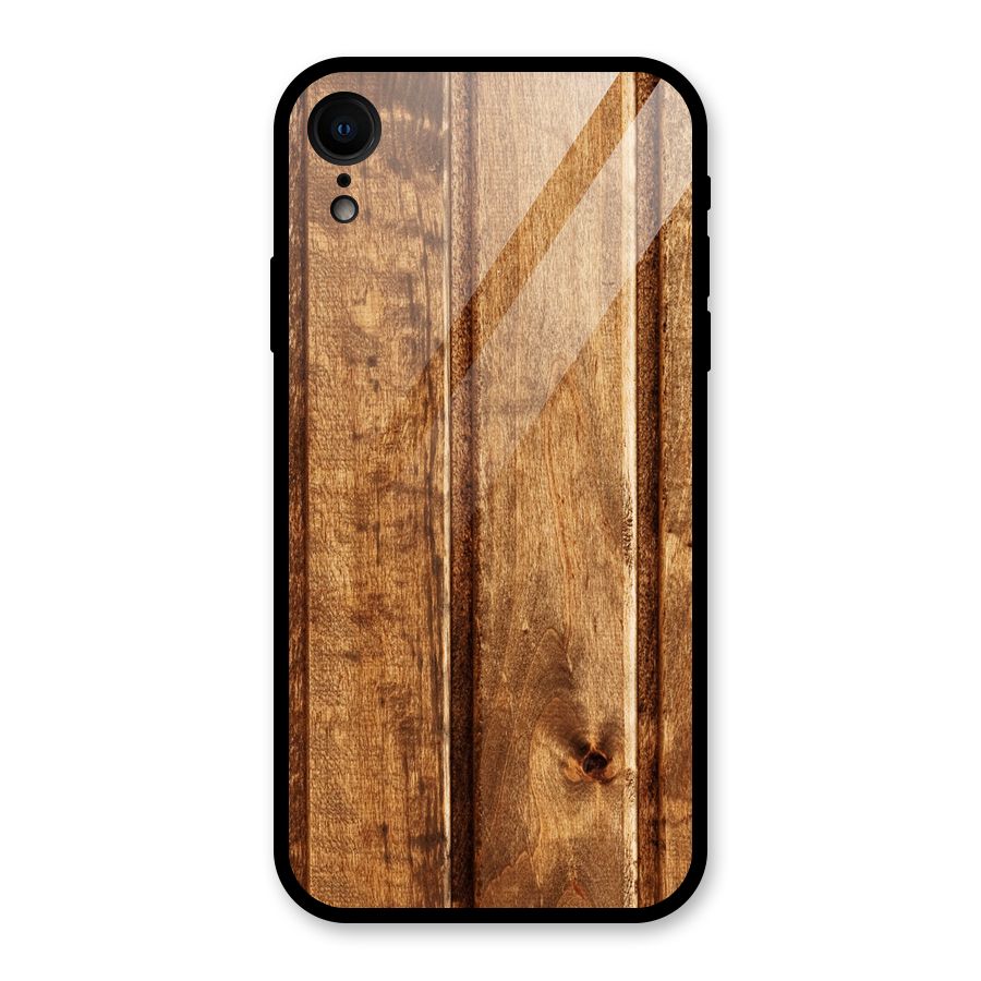 Classic Wood Print Glass Back Case for iPhone XR