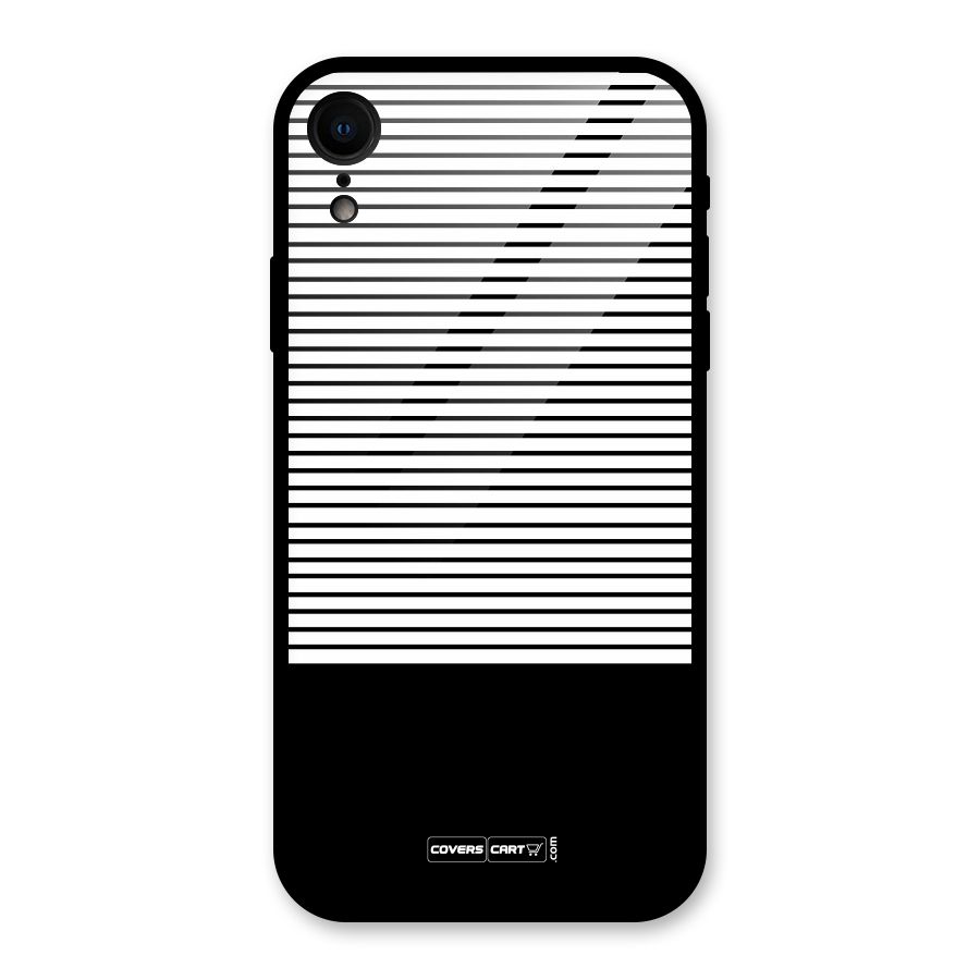Classy Black Stripes Glass Back Case for iPhone XR