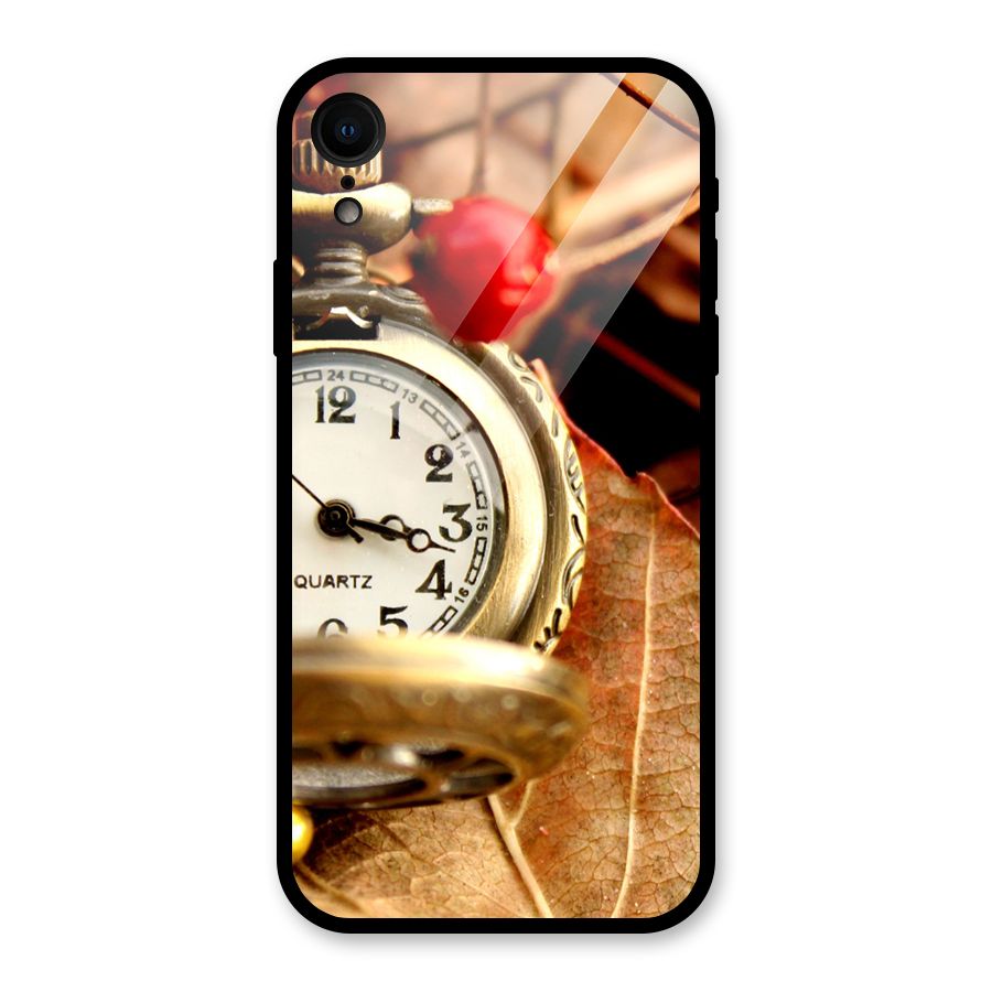 Clock And Cherry Glass Back Case for iPhone XR