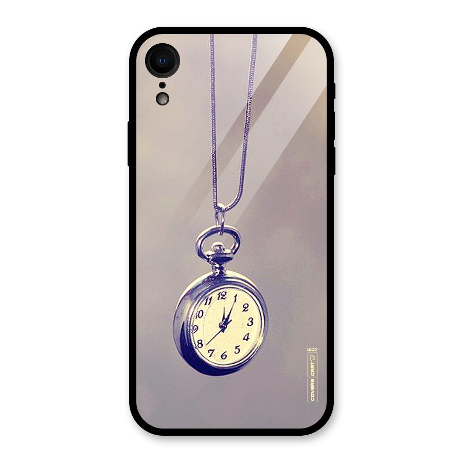 Clock Locket Glass Back Case for iPhone XR