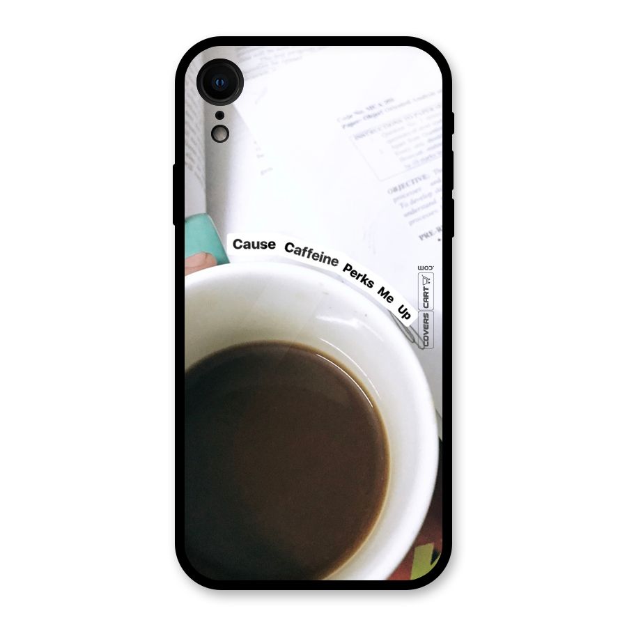 Coffee Perks Glass Back Case for iPhone XR