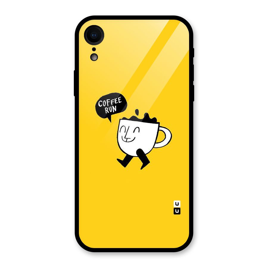 Coffee Run Glass Back Case for iPhone XR