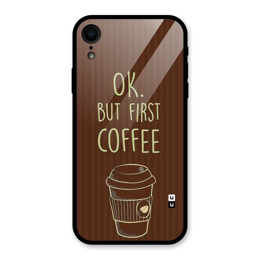 Coffee Stripes Glass Back Case for iPhone XR