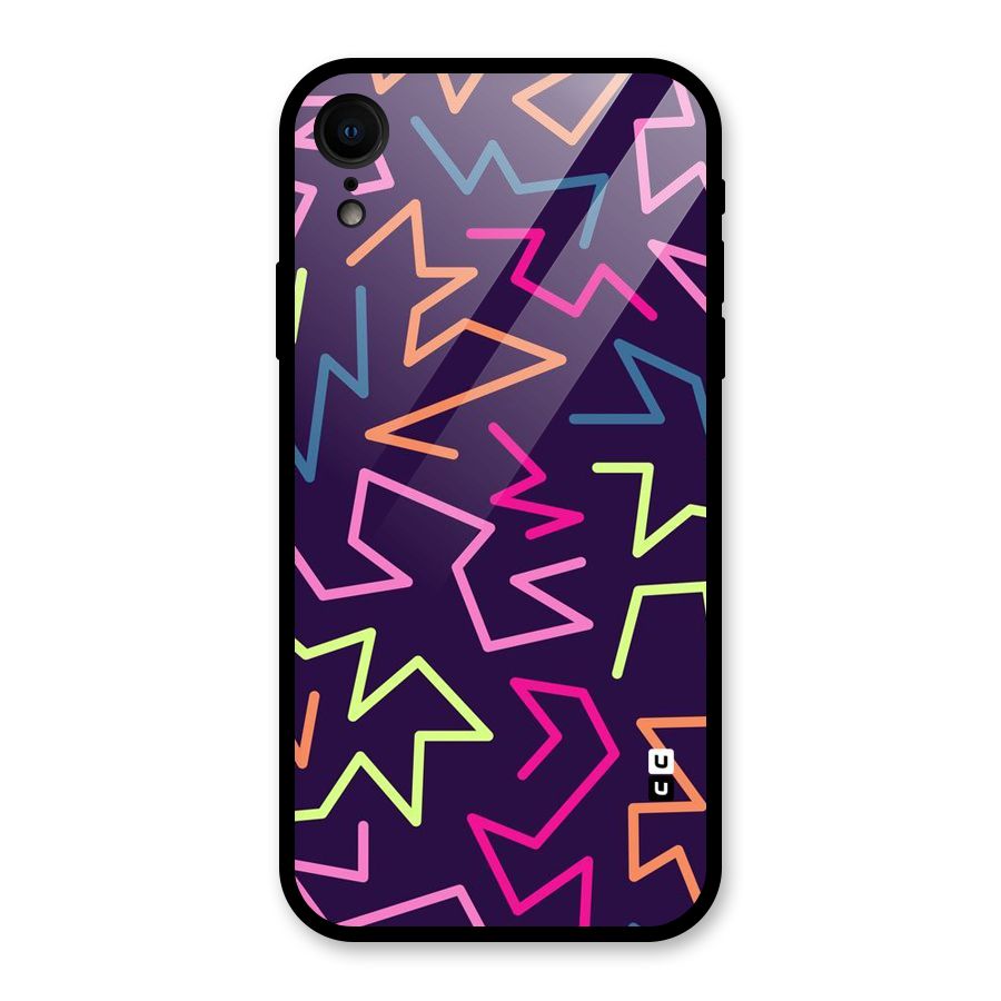 Colored Lines Glass Back Case for iPhone XR