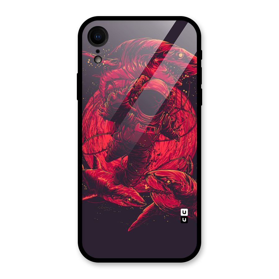 Coloured Spaceman Glass Back Case for iPhone XR