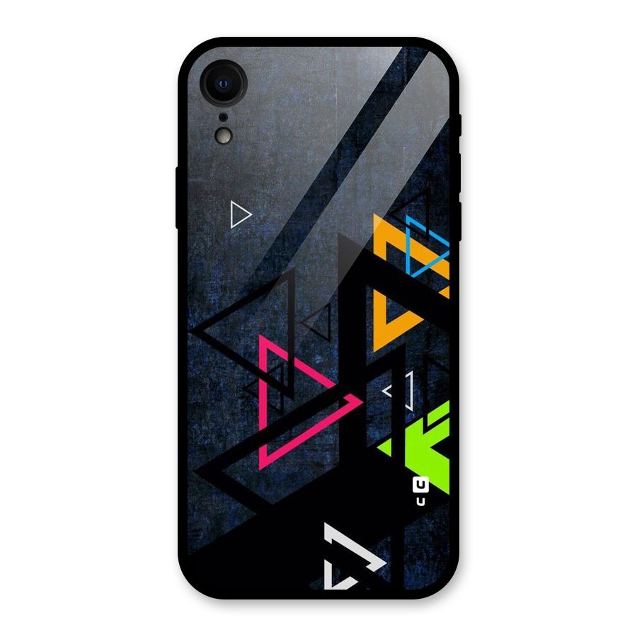 Coloured Triangles Glass Back Case for iPhone XR