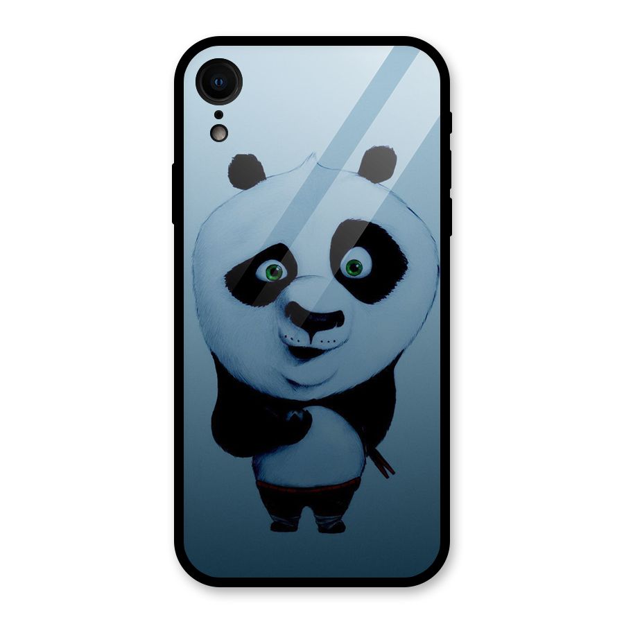 Confused Cute Panda Glass Back Case for iPhone XR