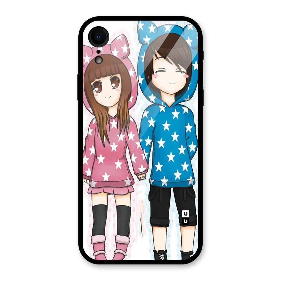 Couple In Stars Glass Back Case for iPhone XR
