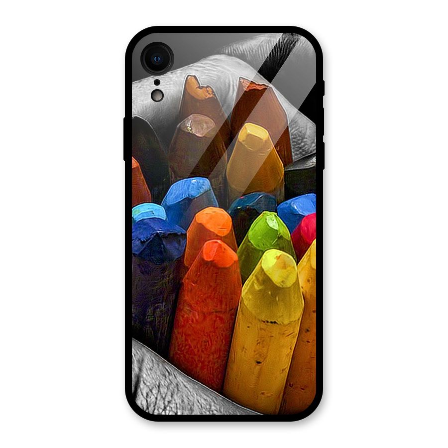 Crayons Beautiful Glass Back Case for iPhone XR