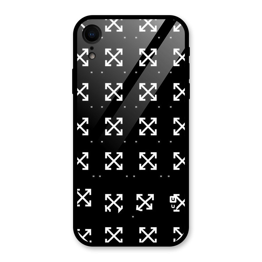 Cross Arrow Black Glass Back Case for iPhone XR