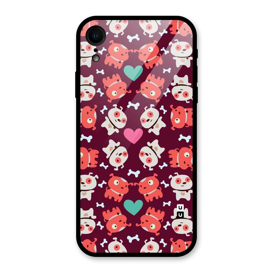 Cut Dog Design Glass Back Case for iPhone XR