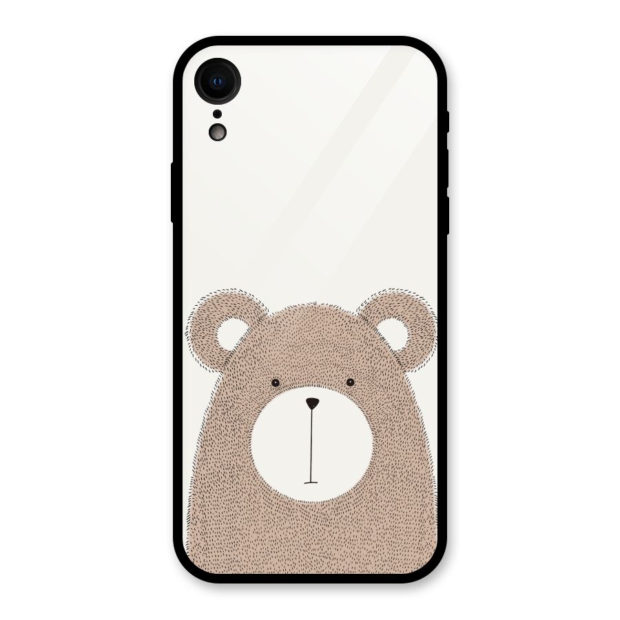 Cute Bear Glass Back Case for iPhone XR