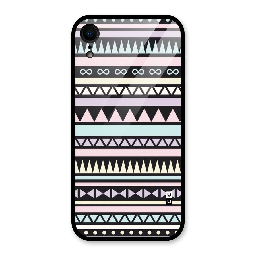 Cute Chev Pattern Glass Back Case for iPhone XR