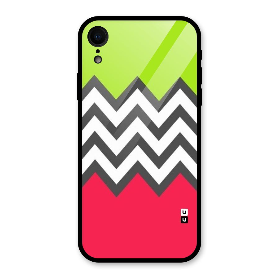 Cute Chevron Glass Back Case for iPhone XR