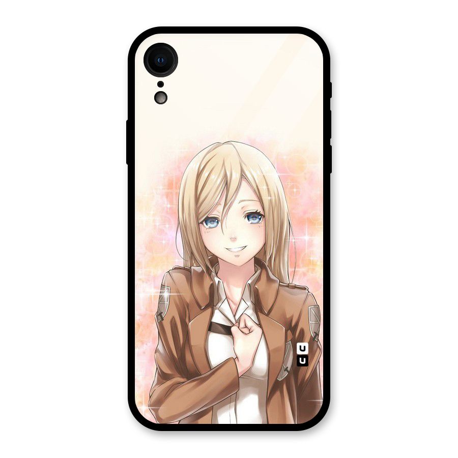Cute Girl Art Glass Back Case for iPhone XR