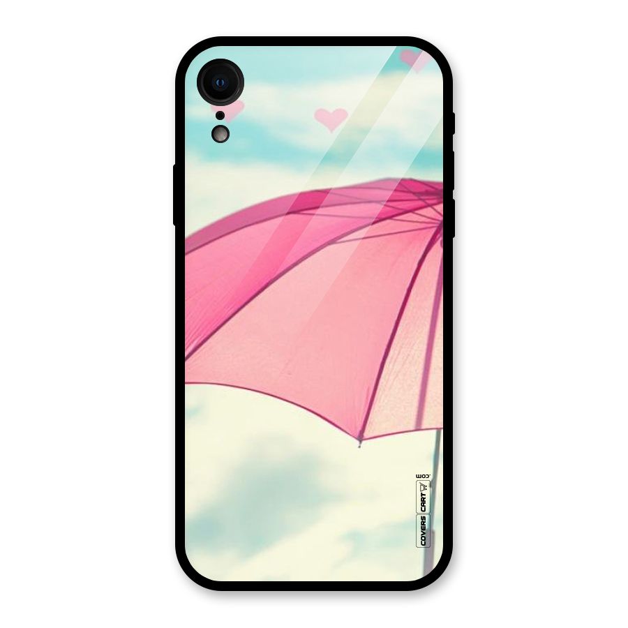 Cute Pink Umbrella Glass Back Case for iPhone XR