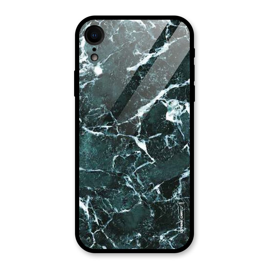 Dark Green Marble Glass Back Case for iPhone XR