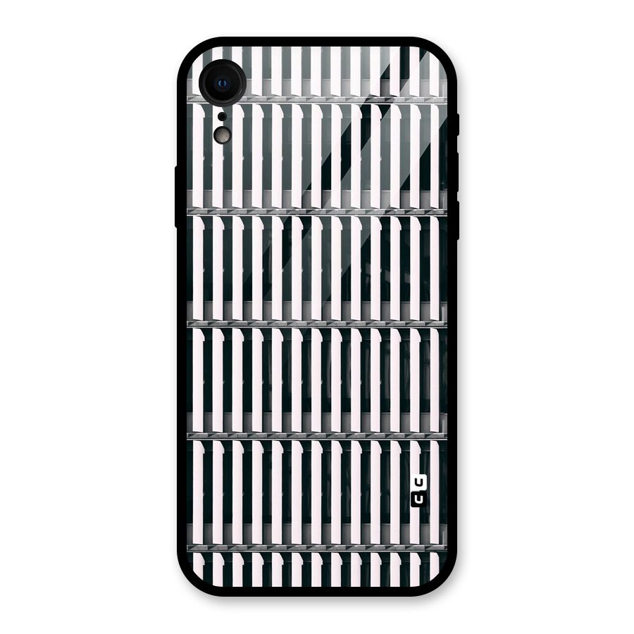Dark Lines Pattern Glass Back Case for iPhone XR