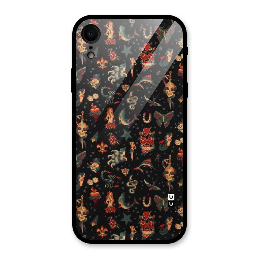 Dark Pattern Glass Back Case for iPhone XR