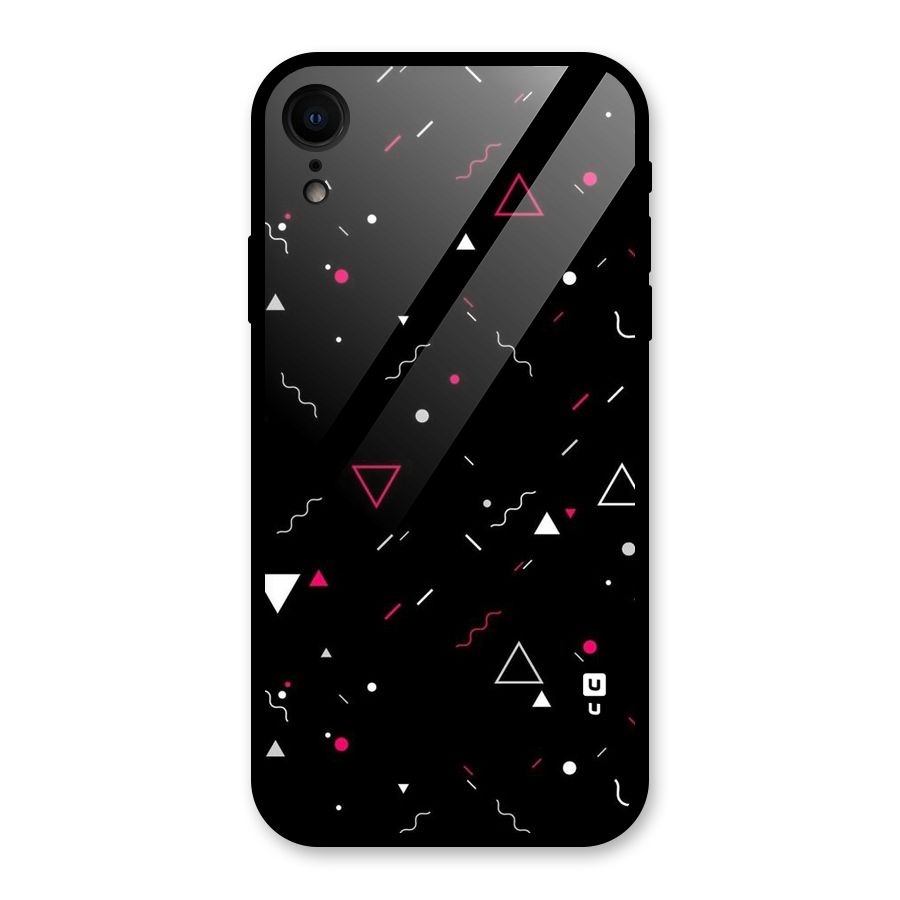 Dark Shapes Design Glass Back Case for iPhone XR