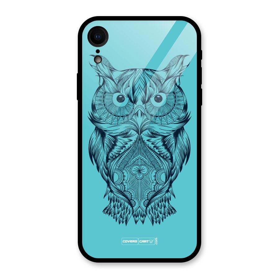 Designer Owl Glass Back Case for iPhone XR