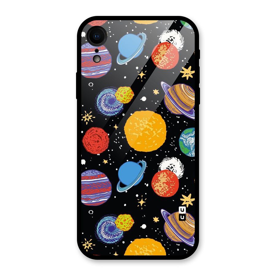Designer Planets Glass Back Case for iPhone XR