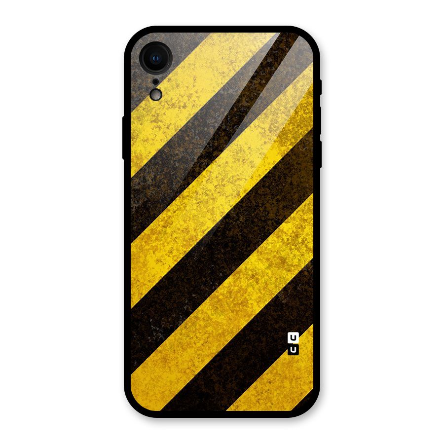 Diagonal Road Pattern Glass Back Case for iPhone XR