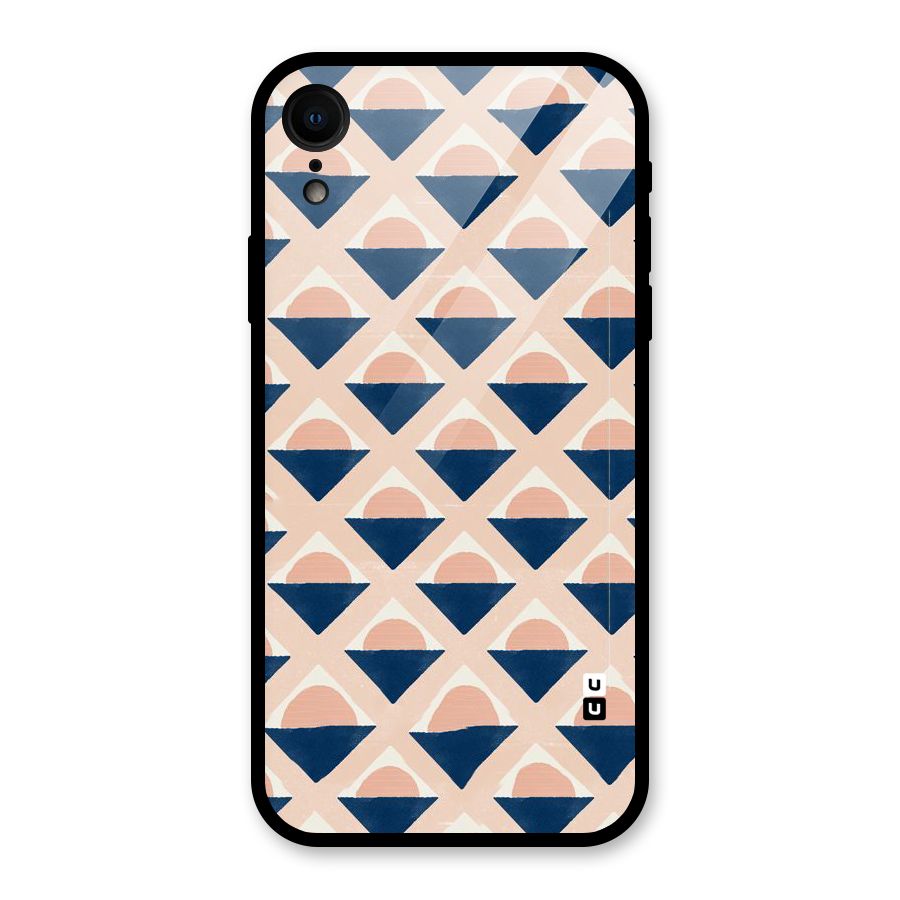 Diamond Circle Pattern Glass Back Case for iPhone XR