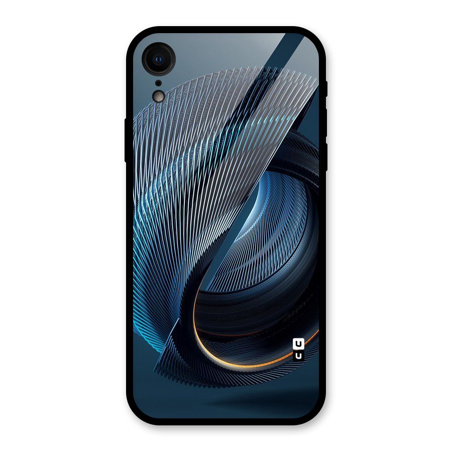 Digital Circle Pattern Glass Back Case for iPhone XR