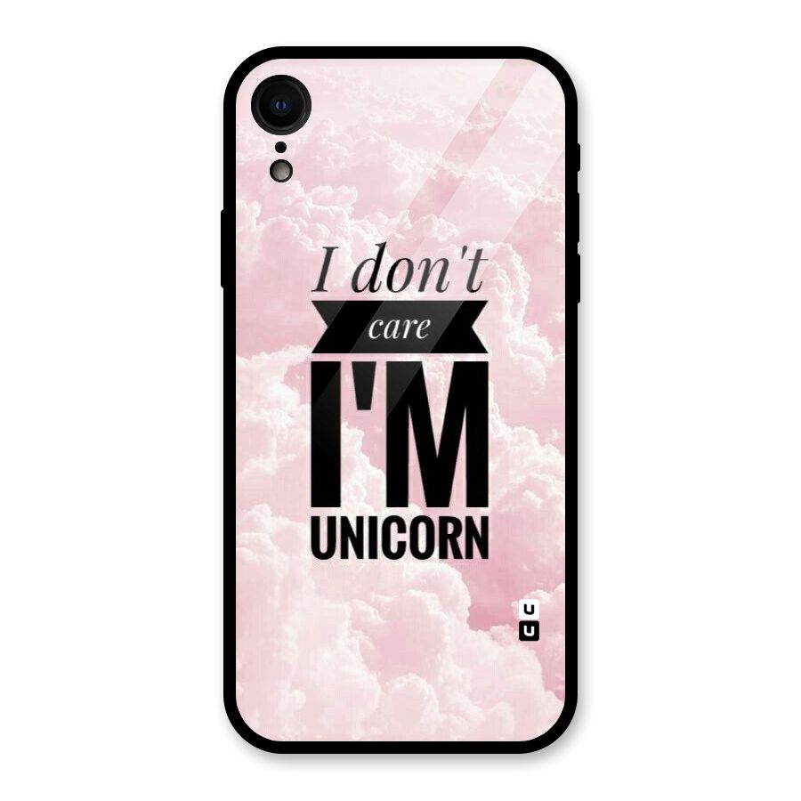 Dont Care Unicorn Glass Back Case for iPhone XR