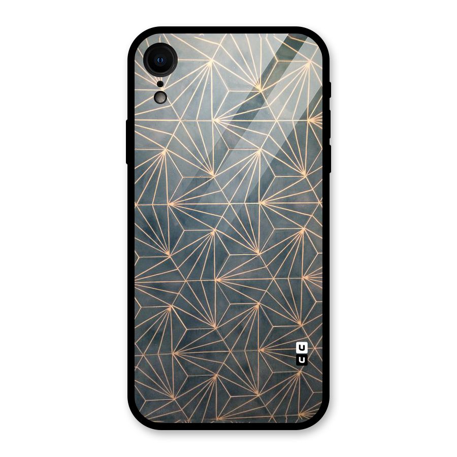 Dotted Lines Pattern Glass Back Case for iPhone XR