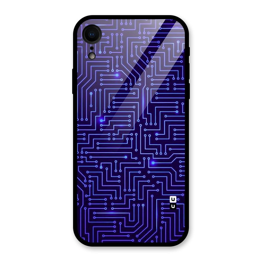 Dotting Lines Glass Back Case for iPhone XR