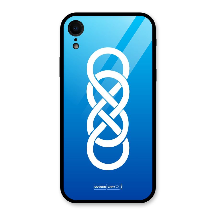 Double Infinity Blue Glass Back Case for iPhone XR