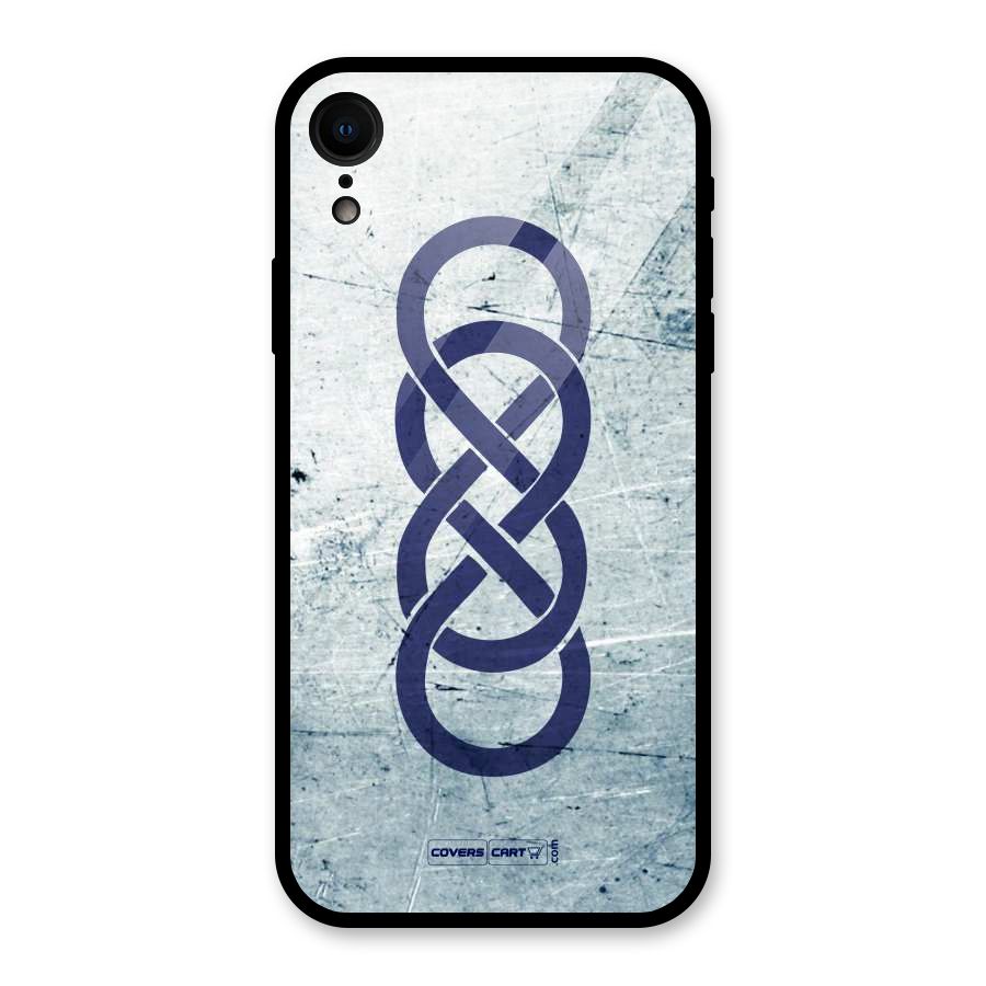 Double Infinity Rough Glass Back Case for iPhone XR