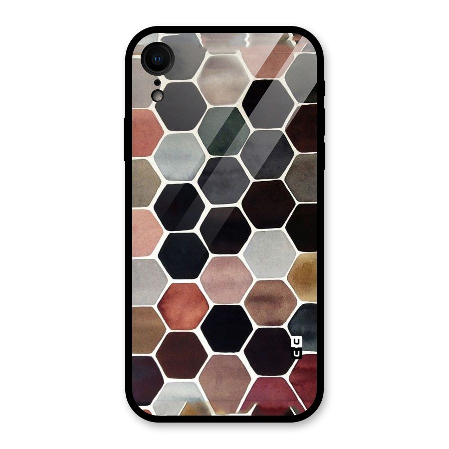 Elite Pastel Hexagons Glass Back Case for iPhone XR