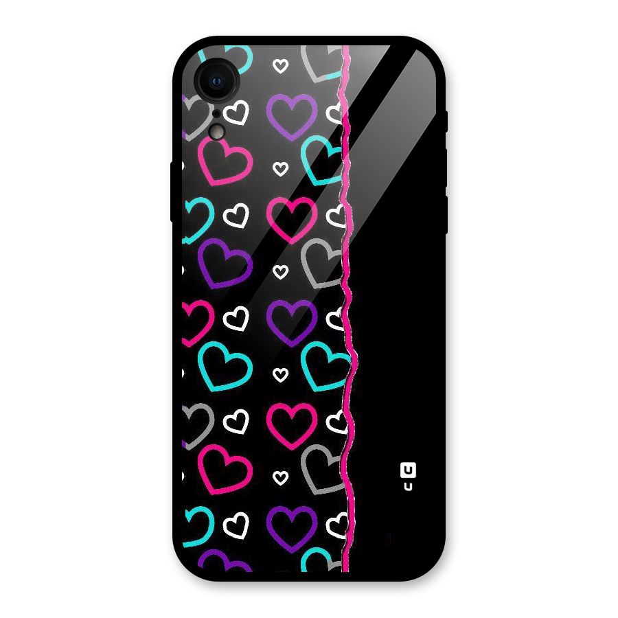 Empty Hearts Glass Back Case for iPhone XR