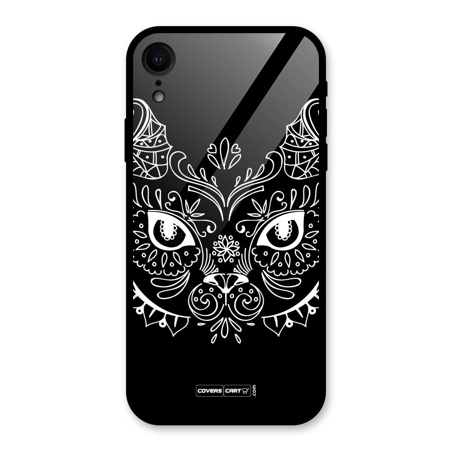 Ethnic Cat Design Glass Back Case for iPhone XR