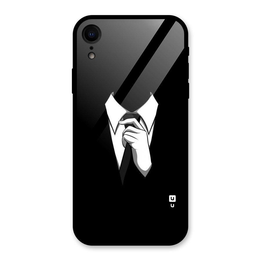 Faceless Gentleman Glass Back Case for iPhone XR