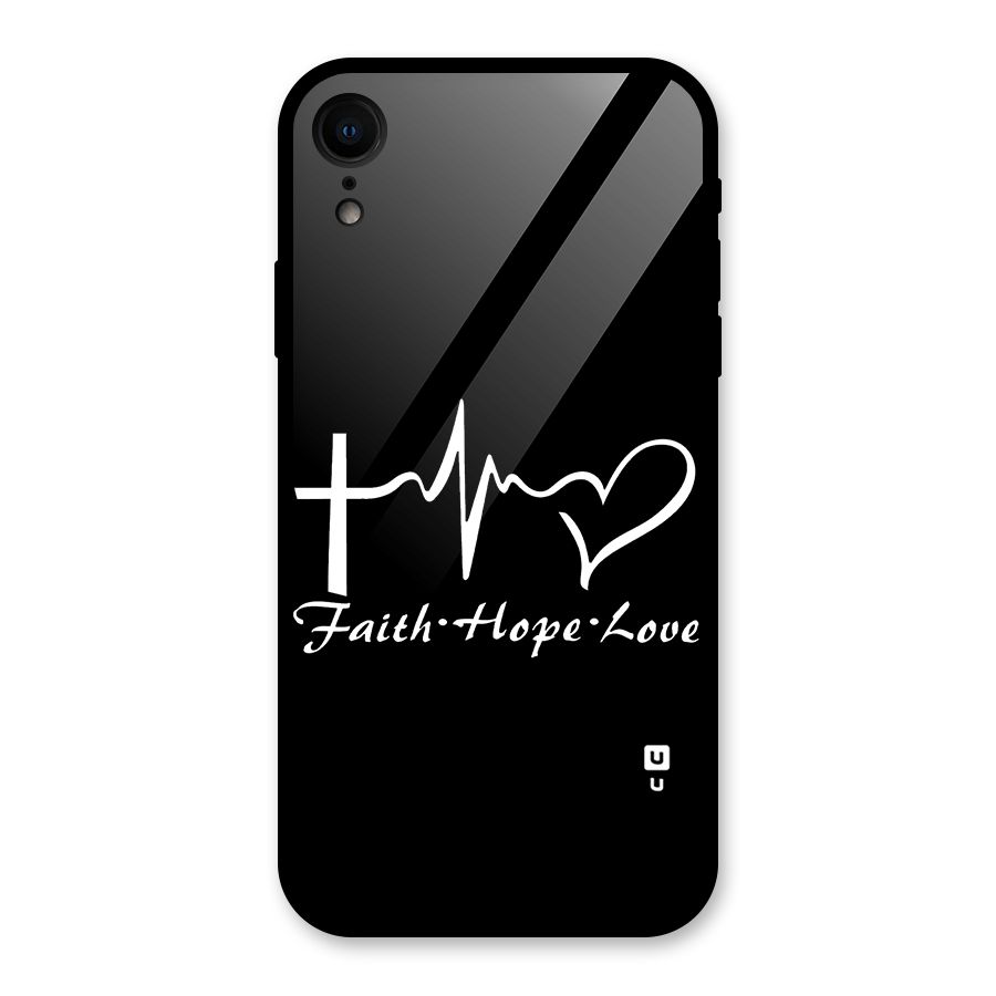 Faith Hope Love Heart Sign Glass Back Case for iPhone XR
