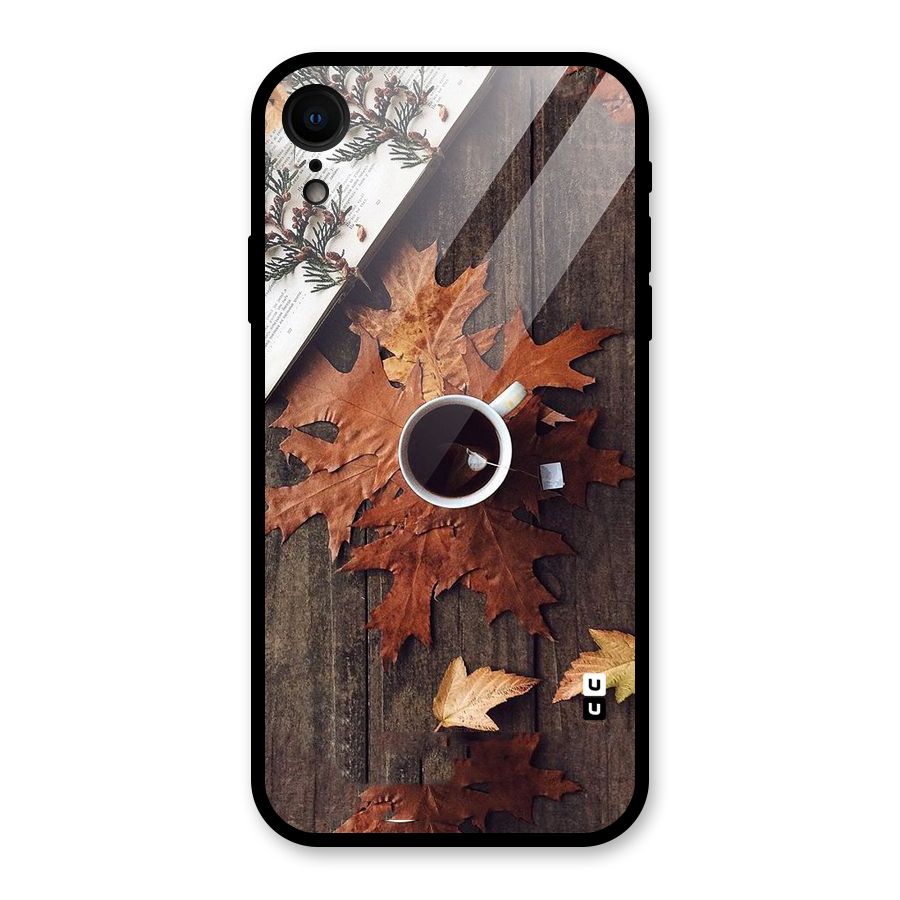 Fall Leaf Coffee Glass Back Case for iPhone XR