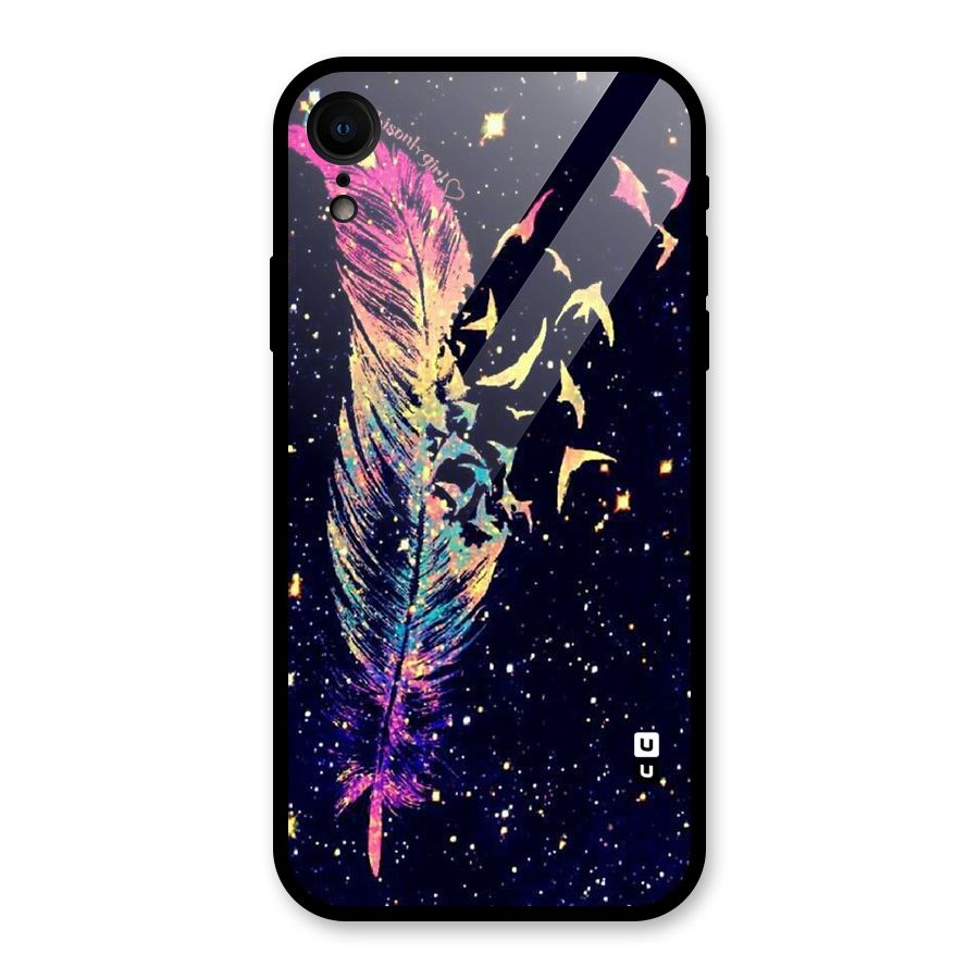 Feather Bird Fly Glass Back Case for iPhone XR