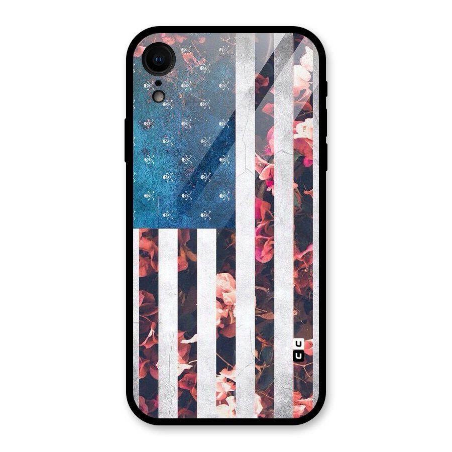 Flag Stripes Glass Back Case for iPhone XR