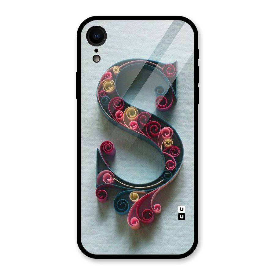Floral Alphabet Glass Back Case for iPhone XR