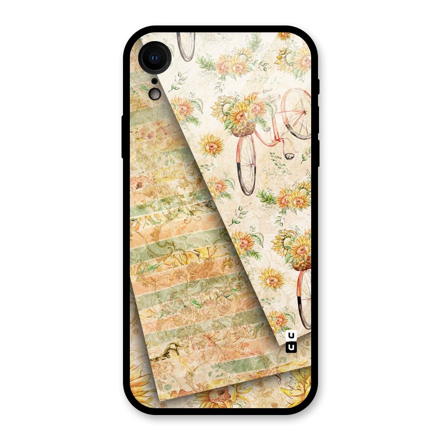 Floral Bicycle Glass Back Case for iPhone XR