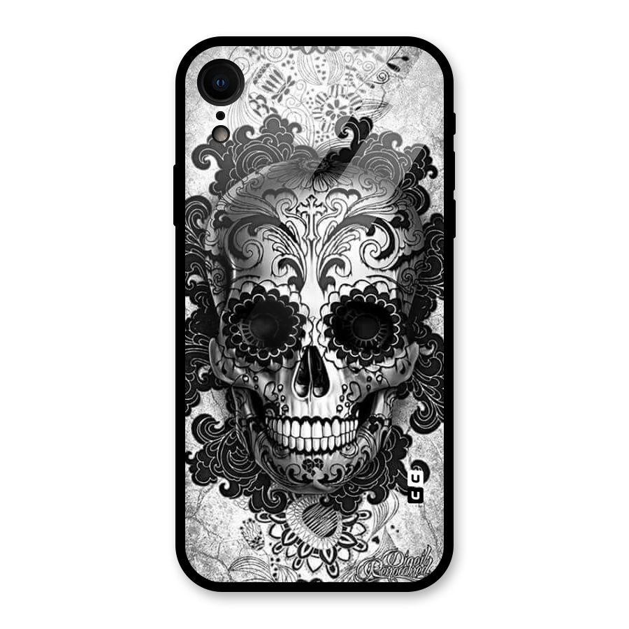 Floral Ghost Glass Back Case for iPhone XR